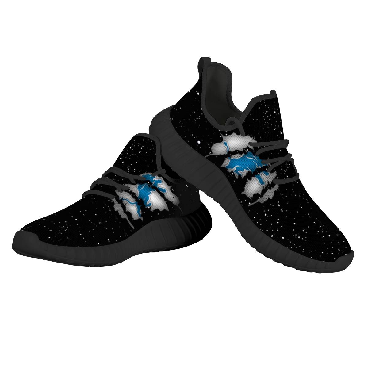 Women's Detroit Lions Mesh Knit Sneakers/Shoes 006